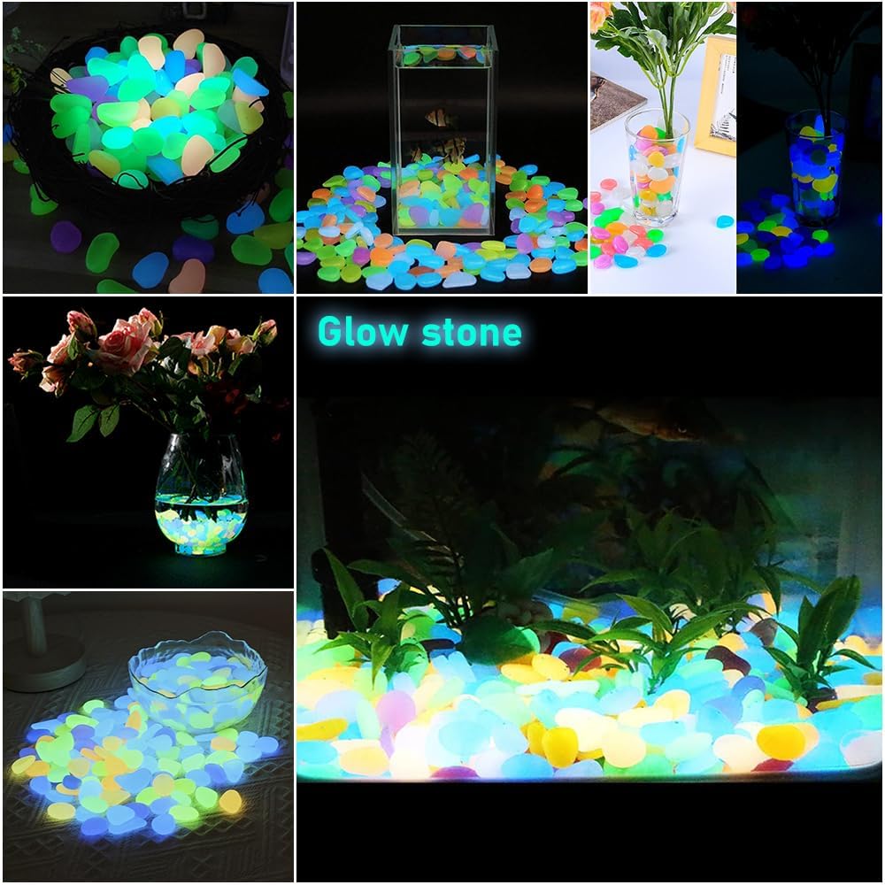 500 PCS Multi-Color Glow Pebbl - Aquarium Decoration Rock review and price