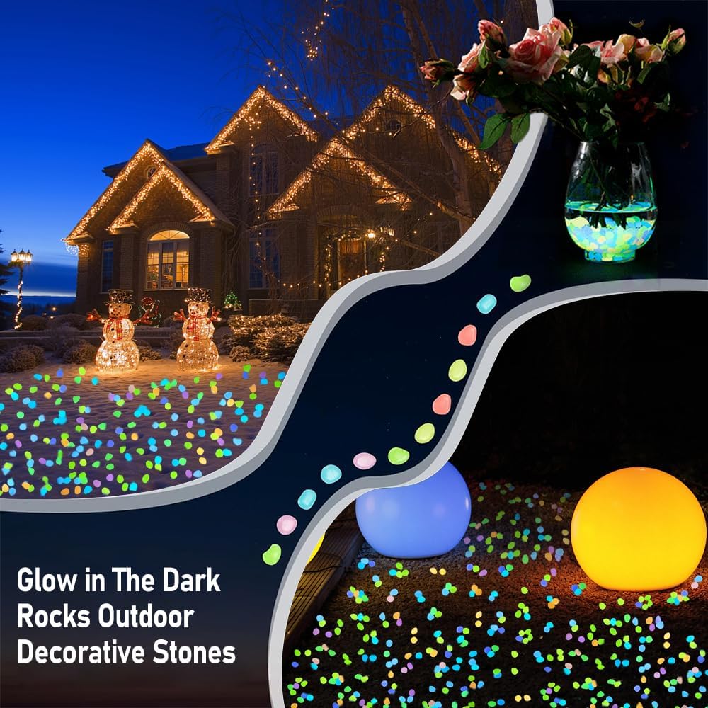 500 PCS Multi-Color Glow Pebbl - Aquarium Decoration Rock review and price