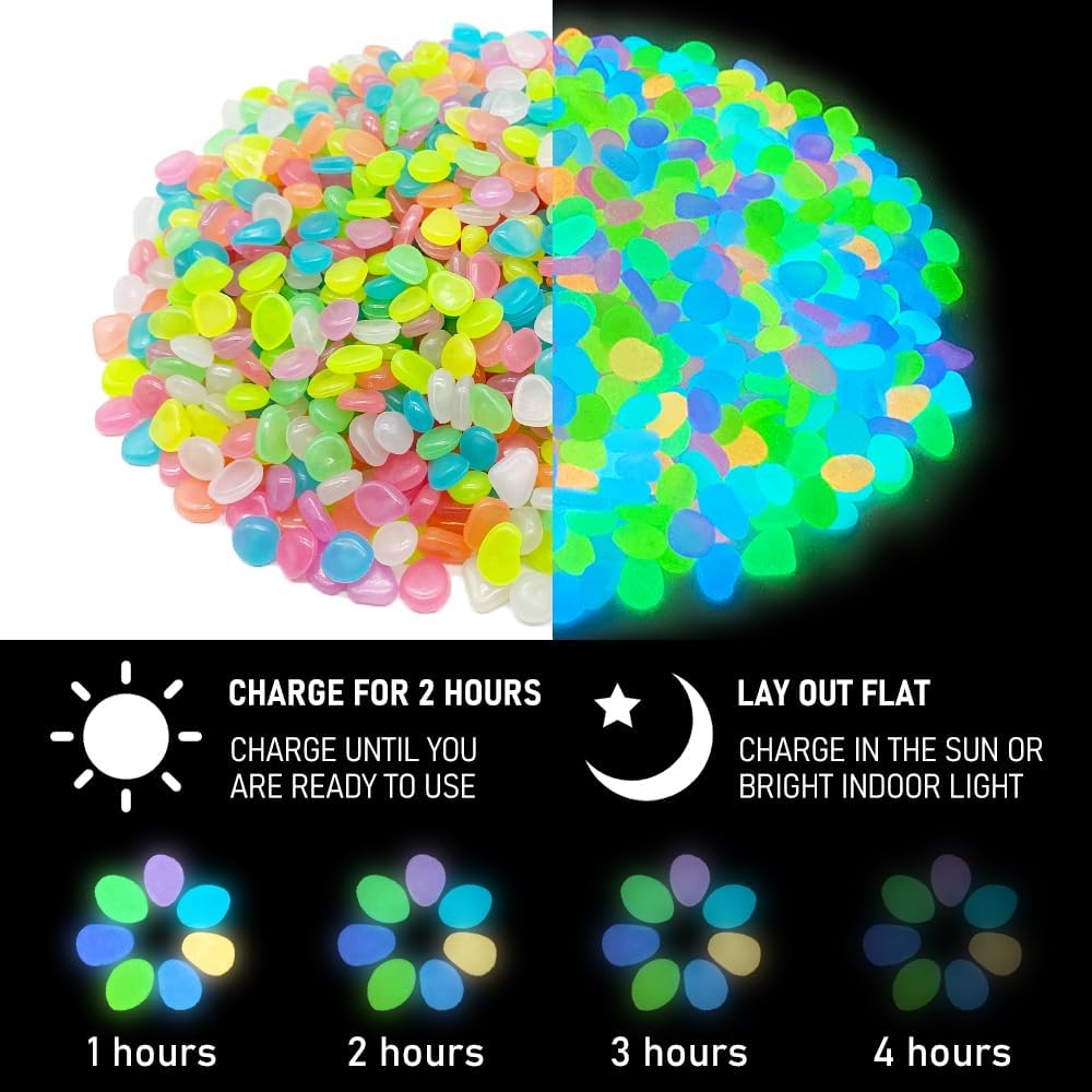 500 PCS Multi-Color Glow Pebbl - Aquarium Decoration Rock review and price