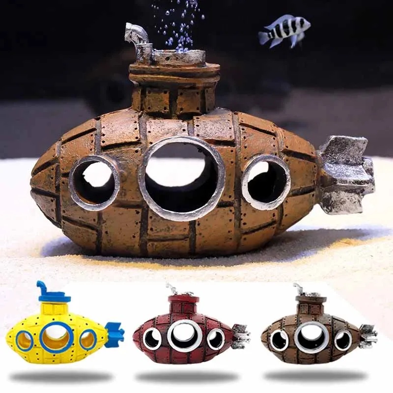 Resin Submarine Ornaments Aqua - Aquarium Fish Enrichment review and price