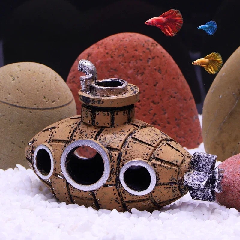 Resin Submarine Ornaments Aqua - Aquarium Fish Enrichment review and price
