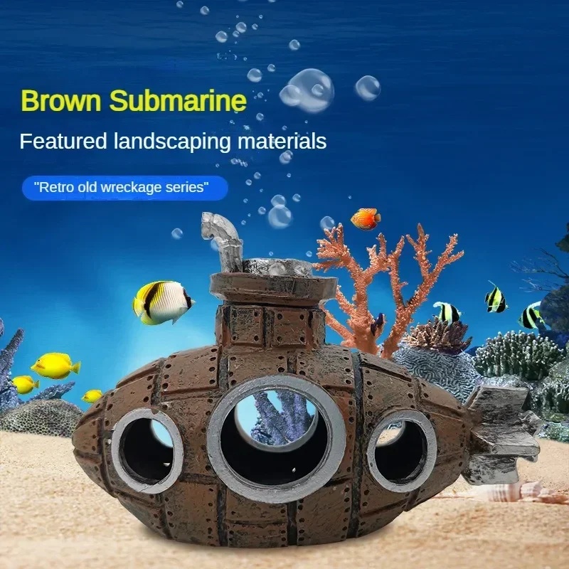Resin Submarine Ornaments Aqua - Aquarium Fish Enrichment review and price